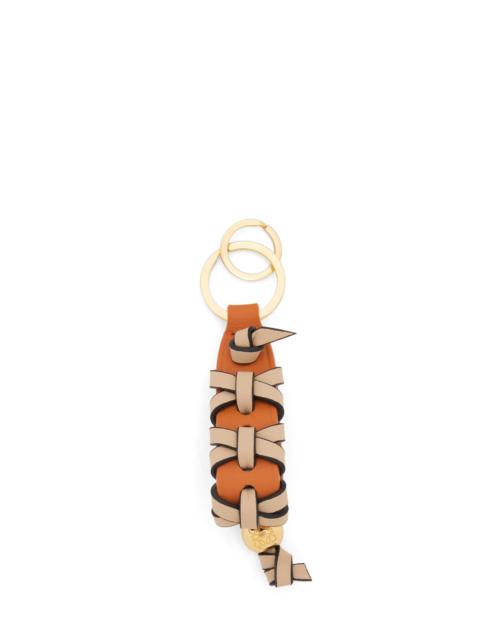 Loewe Cross braided keyring in classic calfskin