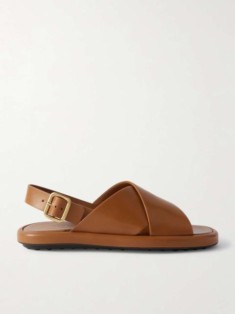 Tod's Leather slingback sandals Tan