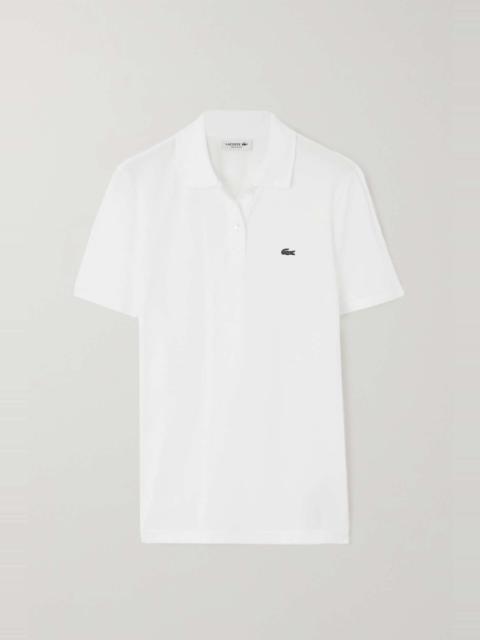 LACOSTE Appliquéd cotton-piqué polo shirt