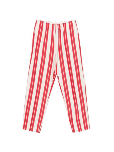 forte_forte striped drawstring-fastening trousers