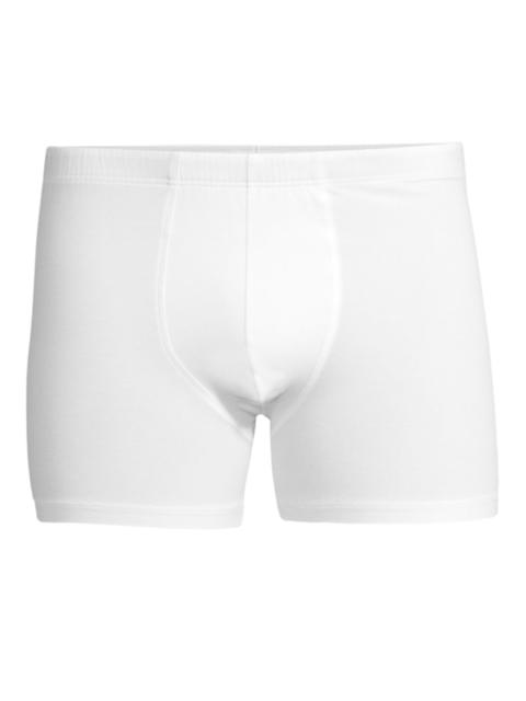 HANRO Men's Cotton Superior Long-Leg Boxer Briefs - White