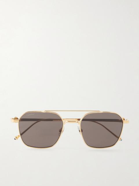 Cartier Pasha Square-Frame Gold-Tone Metal Sunglasses Gold