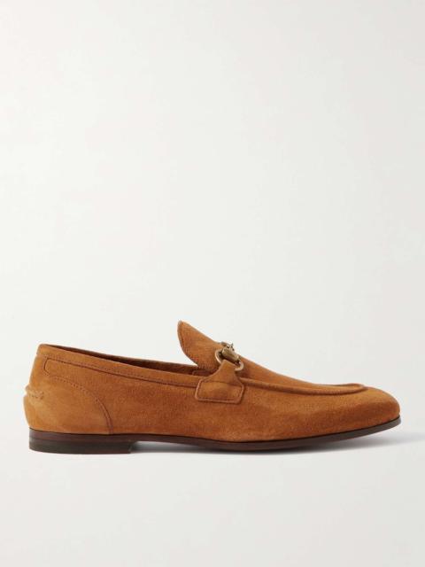 GUCCI Jordaan Horsebit Suede Loafers
