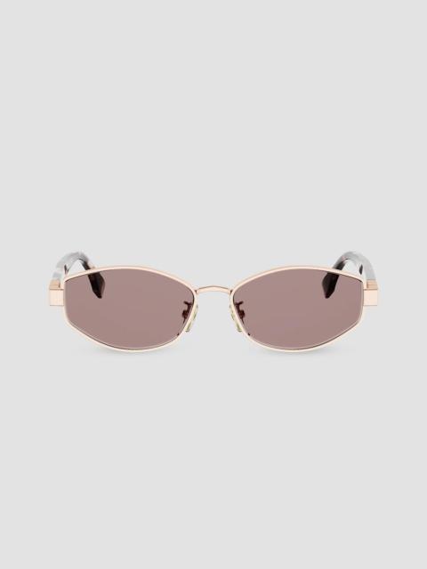FENDI Women's Tube Baguette 56MM Geometric Sunglasses - Pink Gold