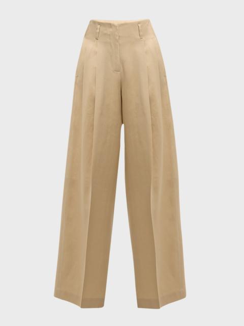 Golden Goose Pleated Wide-Leg Wool Pants