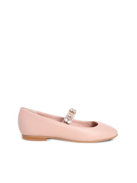 CASADEI crystal-embellished ballerina shoes