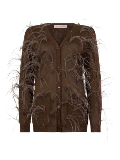 Valentino feather-embellished cardigan