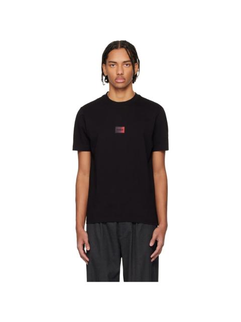HUGO Black Gradient-Logo Cotton Jersey T-shirt