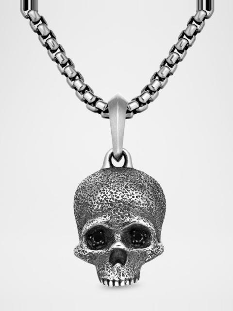 DAVID YURMAN Men's Memento Mori Skull Pendant with Diamonds in Silver, 18mm