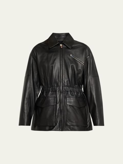 Theory Cinched Leather Jacket