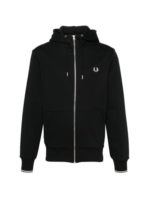 Fred Perry embroidered-logo zip-up jacket