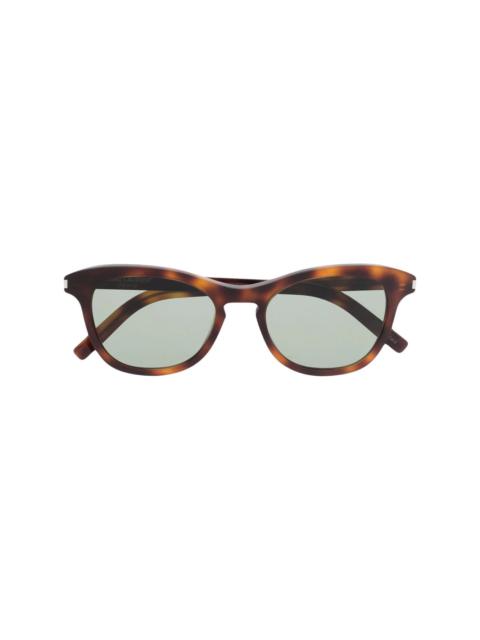 tortoiseshell-effect round-frame sunglasses