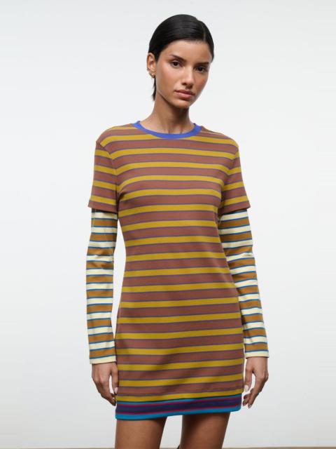 STAUD STAUD DILLON DRESS CIGAR SONOMA STRIPE