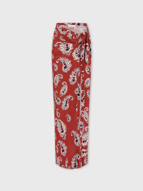 rabanne PAISLEY LONG SPLIT SKIRT