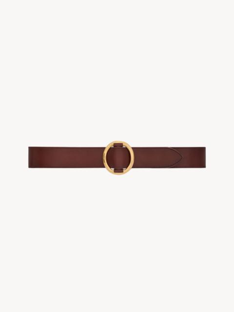 SAINT LAURENT OVAL BUCKLE BELT IN LEATHER