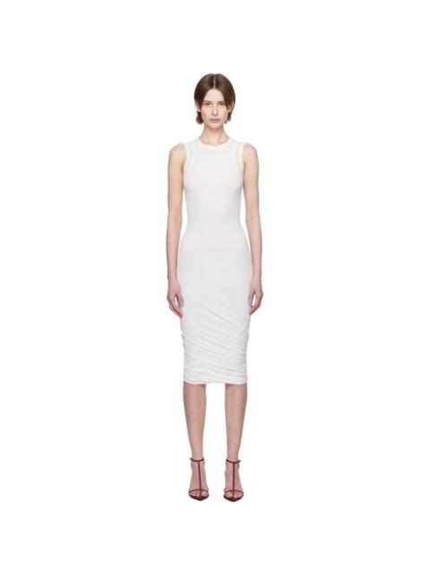 Jil Sander White Sleeveless Twisted Midi Dress