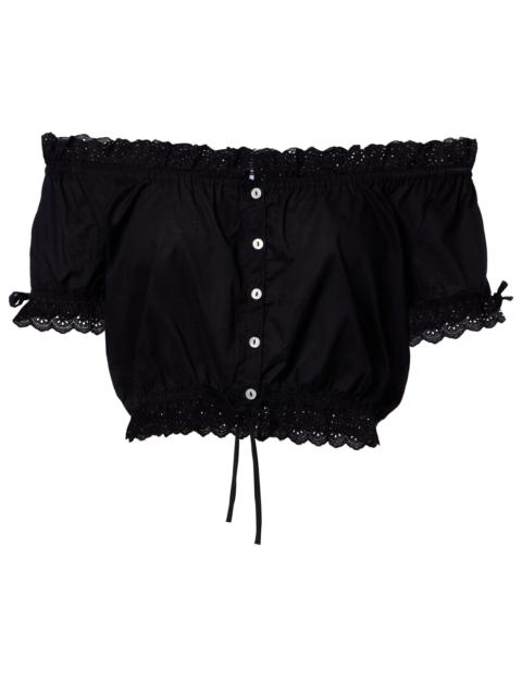 Poupette St Barth Nala broderie anglaise cotton poplin crop top