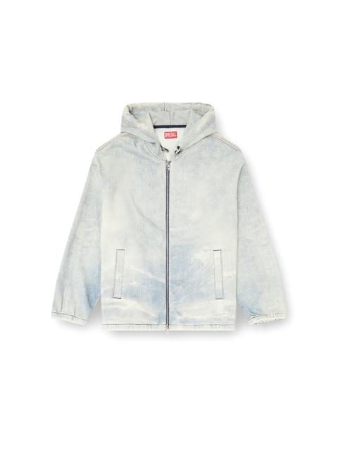 Diesel HOODED JOGGJEANS JACKET WITH TROMPE L’OEIL