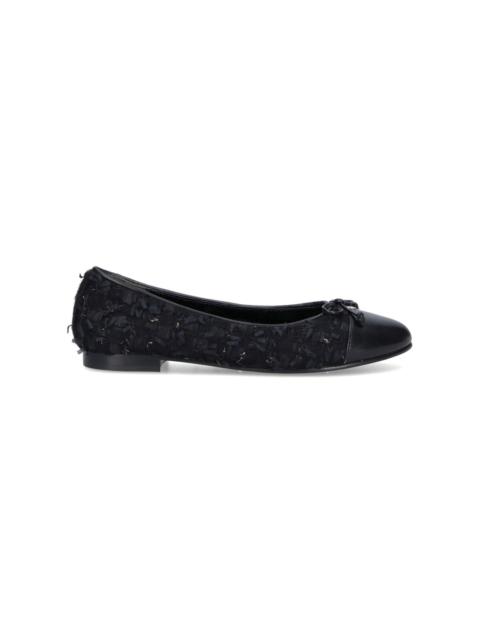 TORY BURCH TWEED BALLET FLATS IN WOOL BLEND