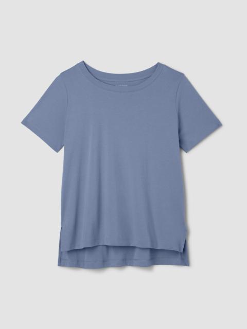 EILEEN FISHER Organic Cotton Interlock Jewel Neck Sleep Tee