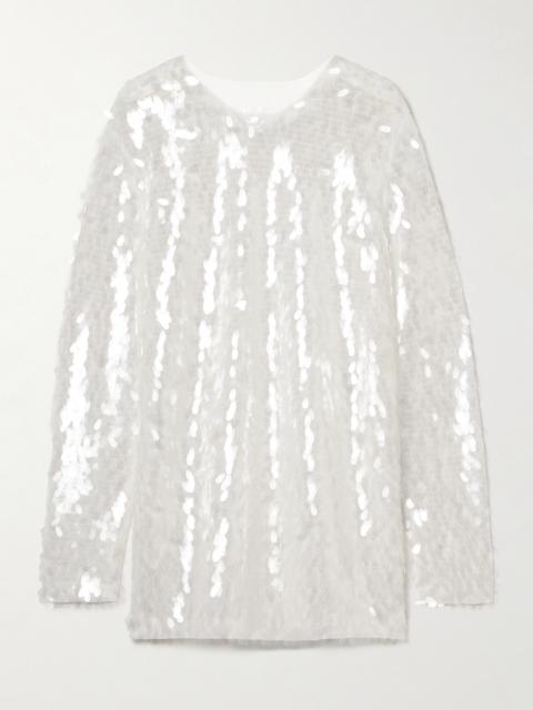 NORMA KAMALI Paillette-embellished Tulle Mini Dress