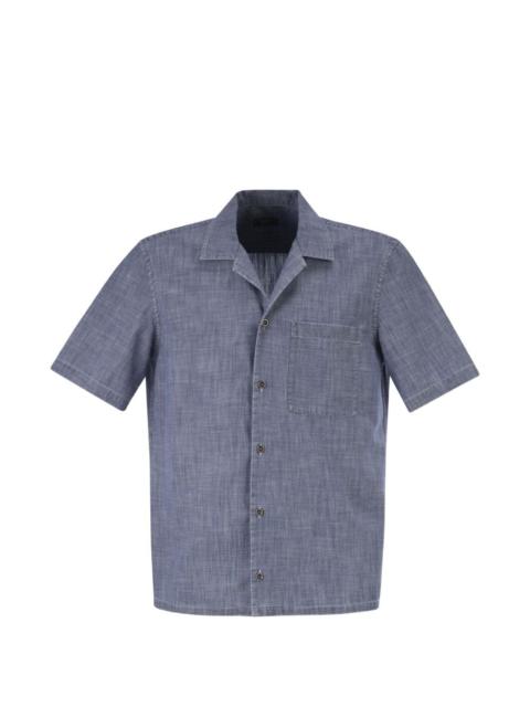 PESERICO chambray-effect short-sleeves shirt