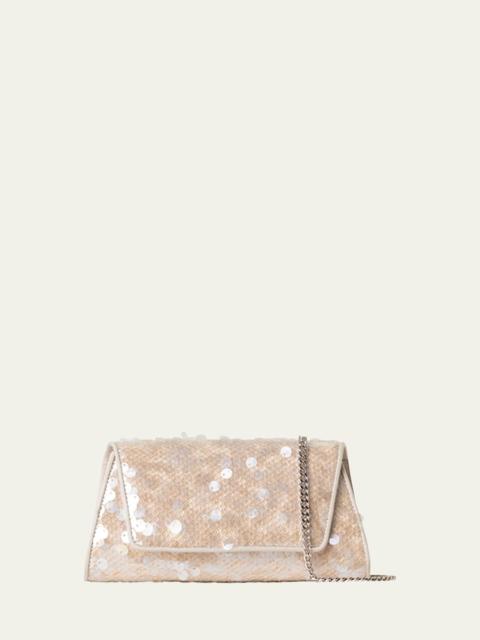 AKRIS Anouk Mini Sequined Trapezoid Clutch Bag