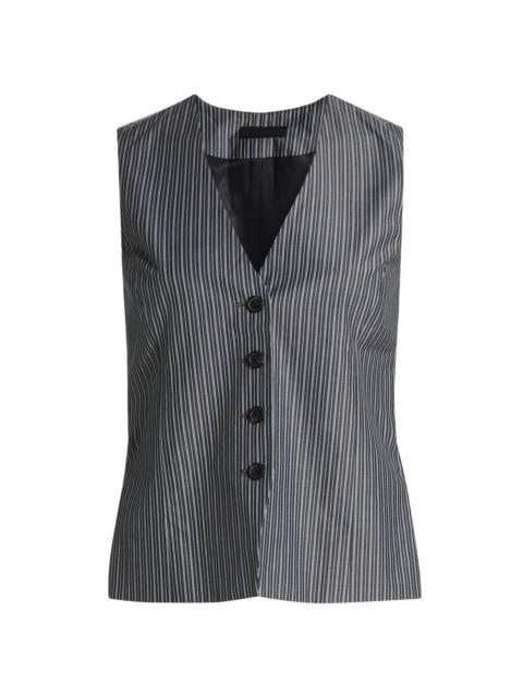 rag & bone Women's Paulette Striped Poplin Vest - Salute Stripe