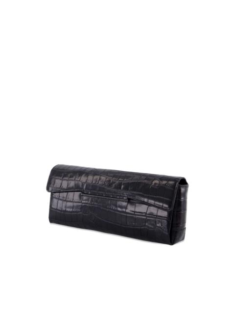 TOTEME croc-embossed flap clutch bag