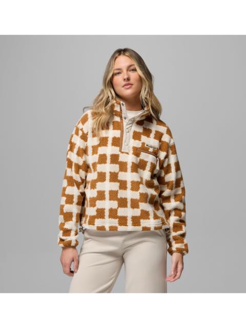 Columbia Women's Helvetia II Printed Cropped Half Snap Fleece Pullover