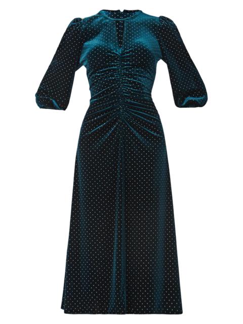 Shoshanna Women's Luna Velvet Midi-Dress - Emerald