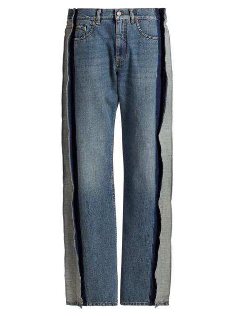 MM6 Maison Margiela Women's Straight-Leg Paneled Jeans - Blue