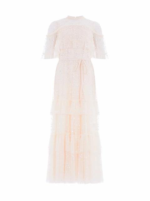 Needle & Thread Leila Dot Tiered Cape Ankle Gown