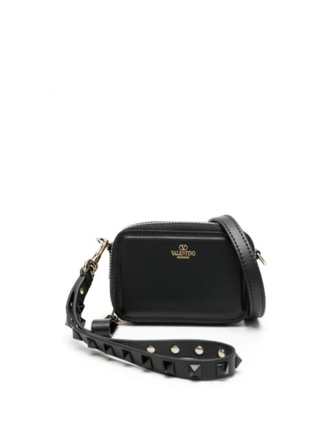 Rockstud leather crossbody wallet