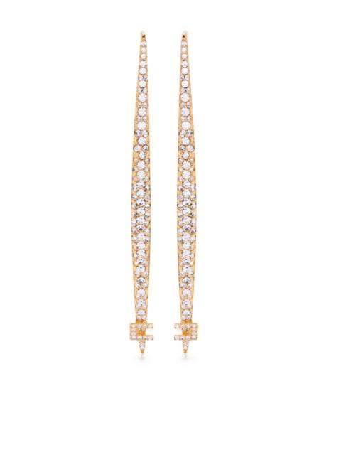 ELISABETTA FRANCHI Elisabetta Franchi Crystal-embellished Brass Earrings