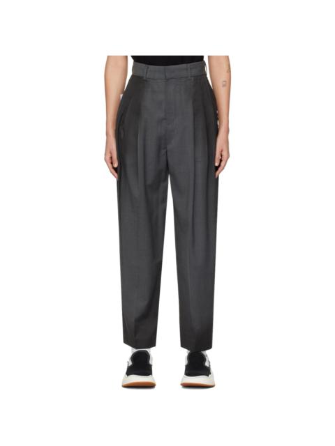 Gray Pleated Trousers