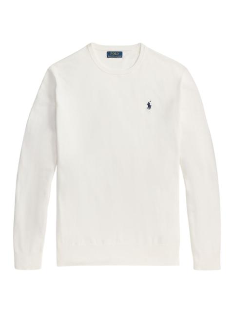 Polo Ralph Lauren Men's Embroidered Logo Cotton Crewneck Sweater - Deckwash White