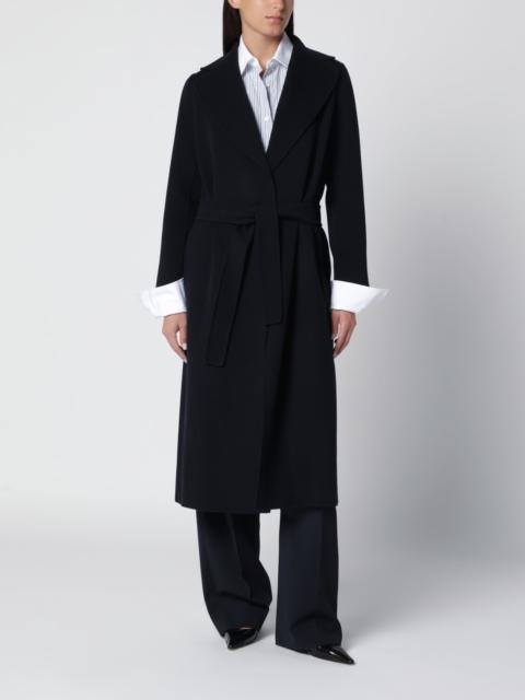 'S Max Mara Long robe coat in dark blue virgin wool