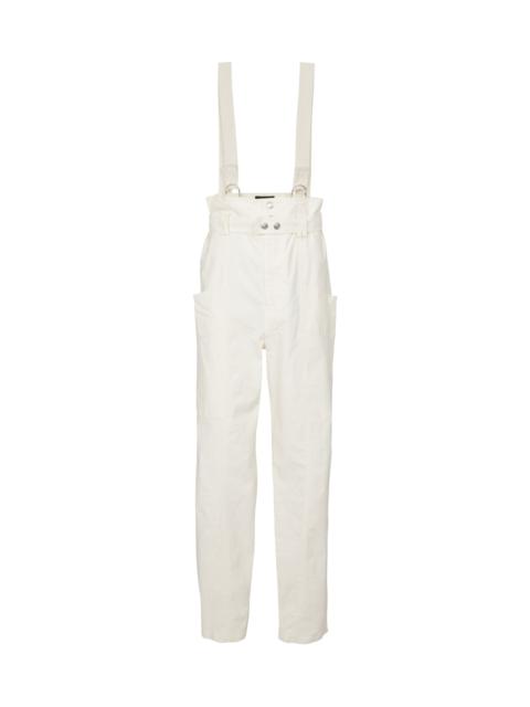Isabel Marant Ekla linen and cotton suspender pants