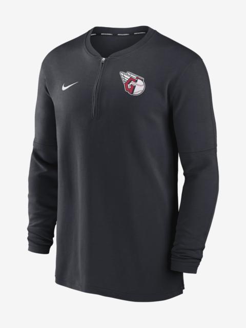 Cleveland Guardians Authentic Collection Game Time Nike Men's Dri-FIT MLB 1/2-Zip Long-Sleeve Top