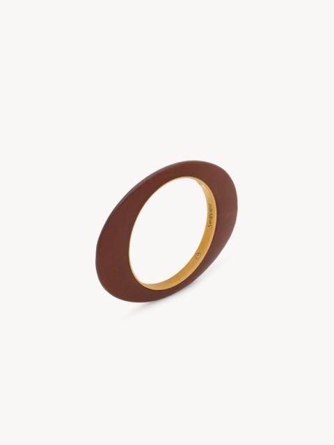 SAINT LAURENT BLADE BANGLE IN LEATHER AND METAL