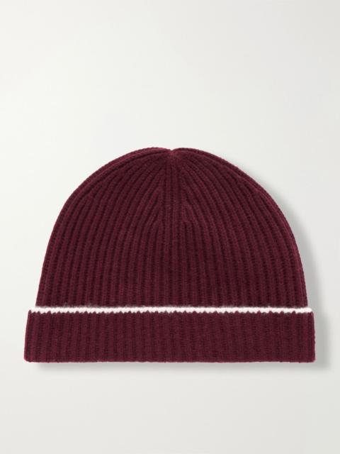 arch4 New Redwood ribbed cashmere beanie Burgundy