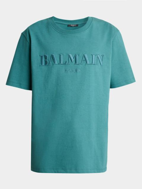 Balmain Men's Vintage Embroidered Crewneck T-Shirt
