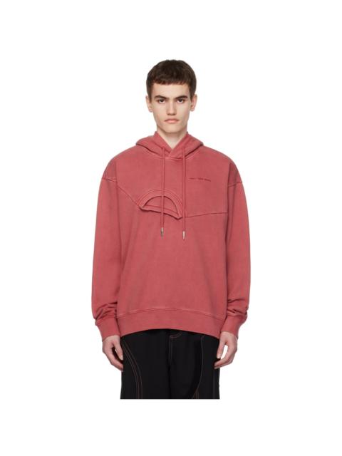 FENG CHEN WANG Red Paneled Hoodie