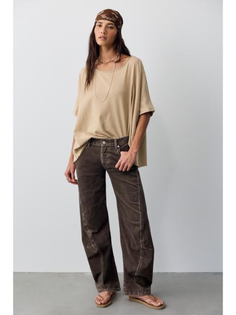 FREE PEOPLE We The Free Fable Washed Cord Low-Rise Twisted Bowed Jeans