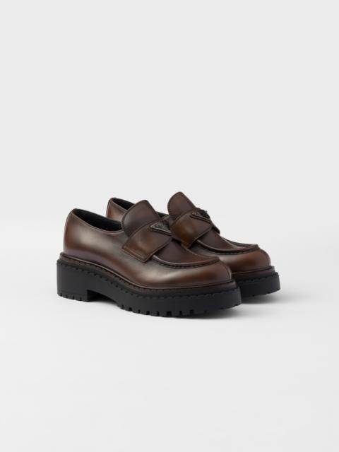 Prada Double Chocolate leather loafers