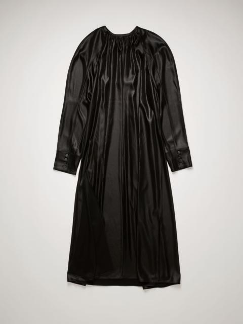Acne Studios Gathered neck satin dress black
