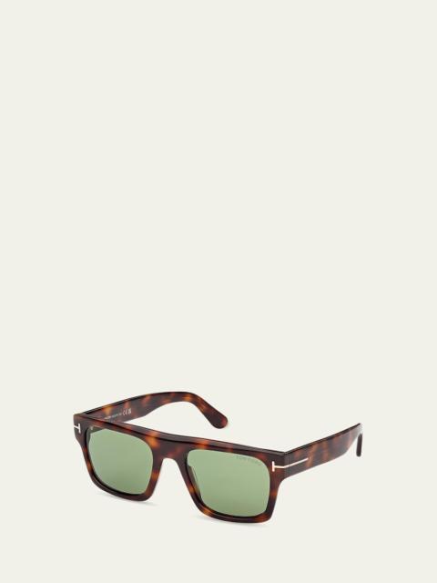TOM FORD Men's Cyrus 02 53mm Square Acetate Sunglasses