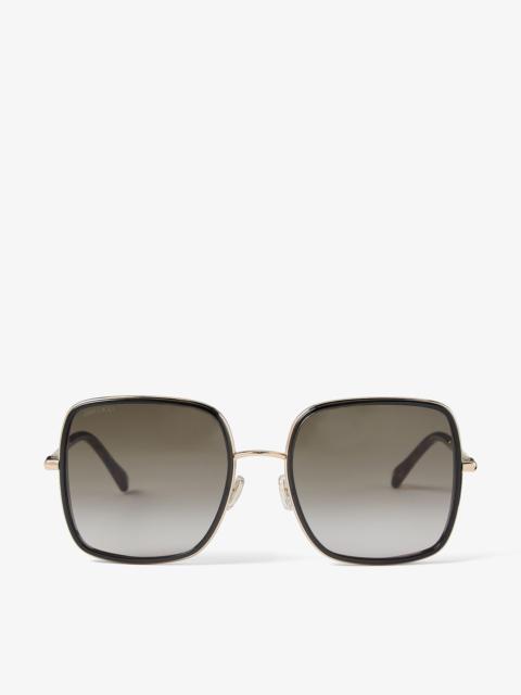 Jayla
Rose Gold and Black Square-Frame Sunglasses with Glitter