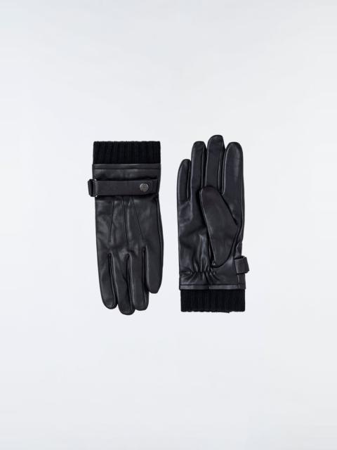 MACKAGE REEVE (R)Leather driving glove with knit cuff